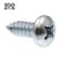 Prime-Line Sheet Metal Screw, #14 x 3/4 in, Zinc Plated Pan Head Phillips Drive, 100 PK 9021222 - alternate 2